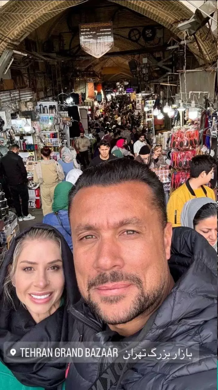عکس -  تهران گردی مربی برزیلی پرسپولیس و همسرش