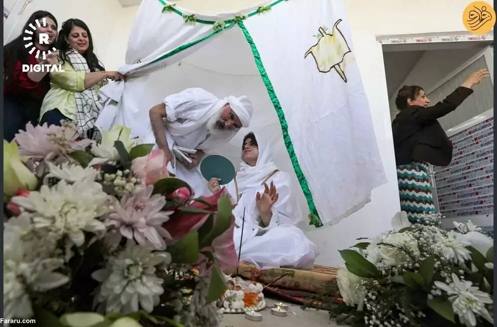 تصاویر - تشریفات خاص برگزار شدن جشن عروسی صائبین مندایی