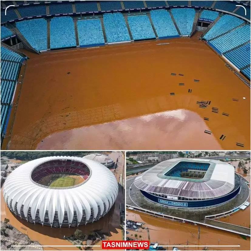 سیل استادیوم های معروف برزیل را غرق کرد  -  عکس