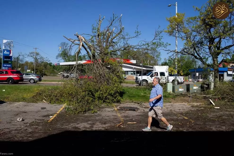 تصاویر - خسارات طوفان در ایالت میشیگان آمریکا
