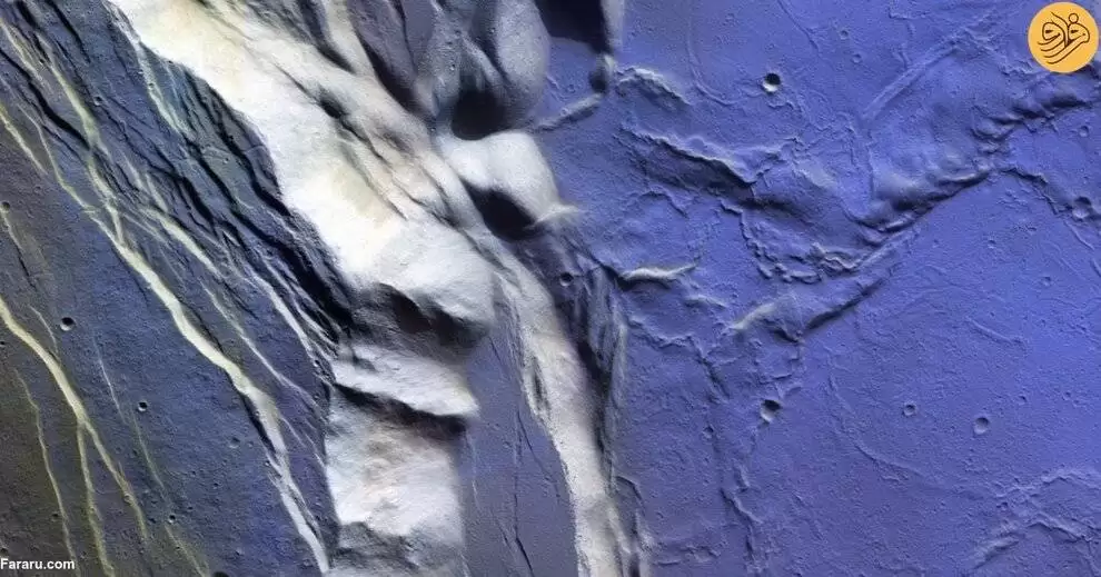 (عکس) کشف یخ آب بر آتشفشان های استوایی مریخ