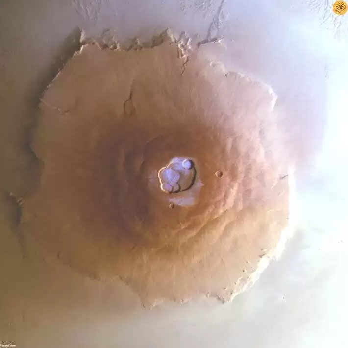 (عکس) کشف یخ آب بر آتشفشان های استوایی مریخ