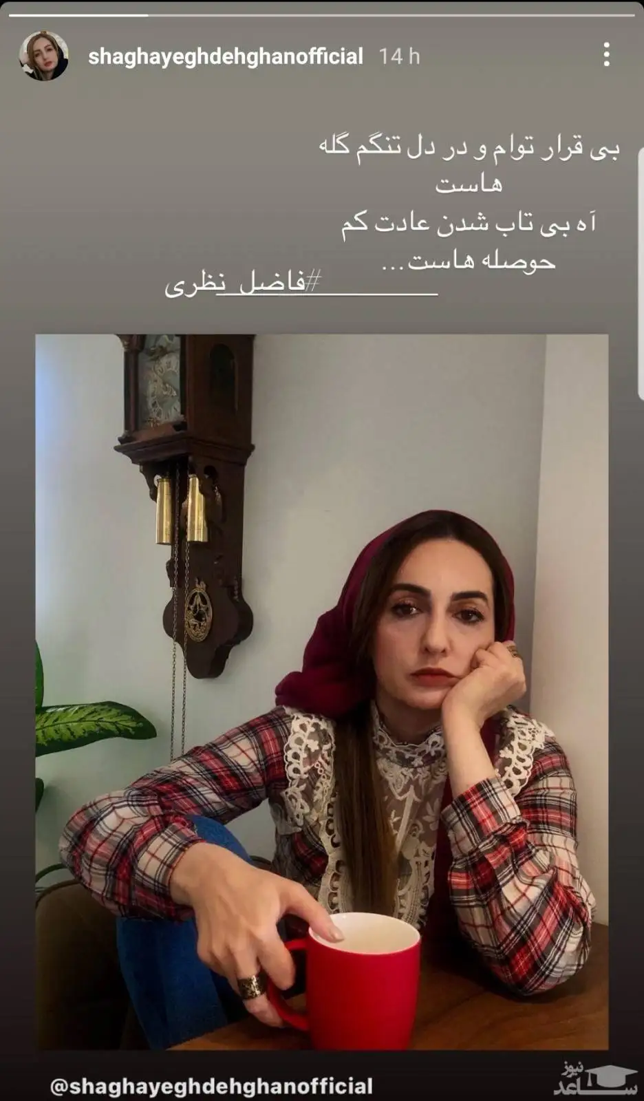 عکس -  بررسی خانه و زندگی اصیل ایرانی شقایق دهقان  -  با ساعت دیواری نوستالژی که آدم رو به دهه 60 میبره