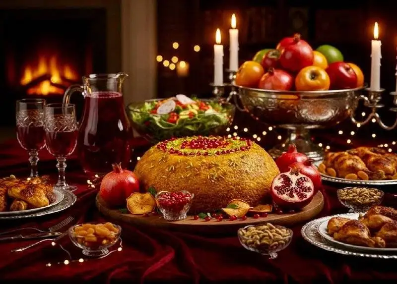 ته چین مرغ و انار ؛ قرمزِ اصیل شب چله