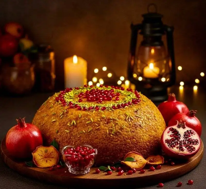 ته چین مرغ و انار ؛ قرمزِ اصیل شب چله
