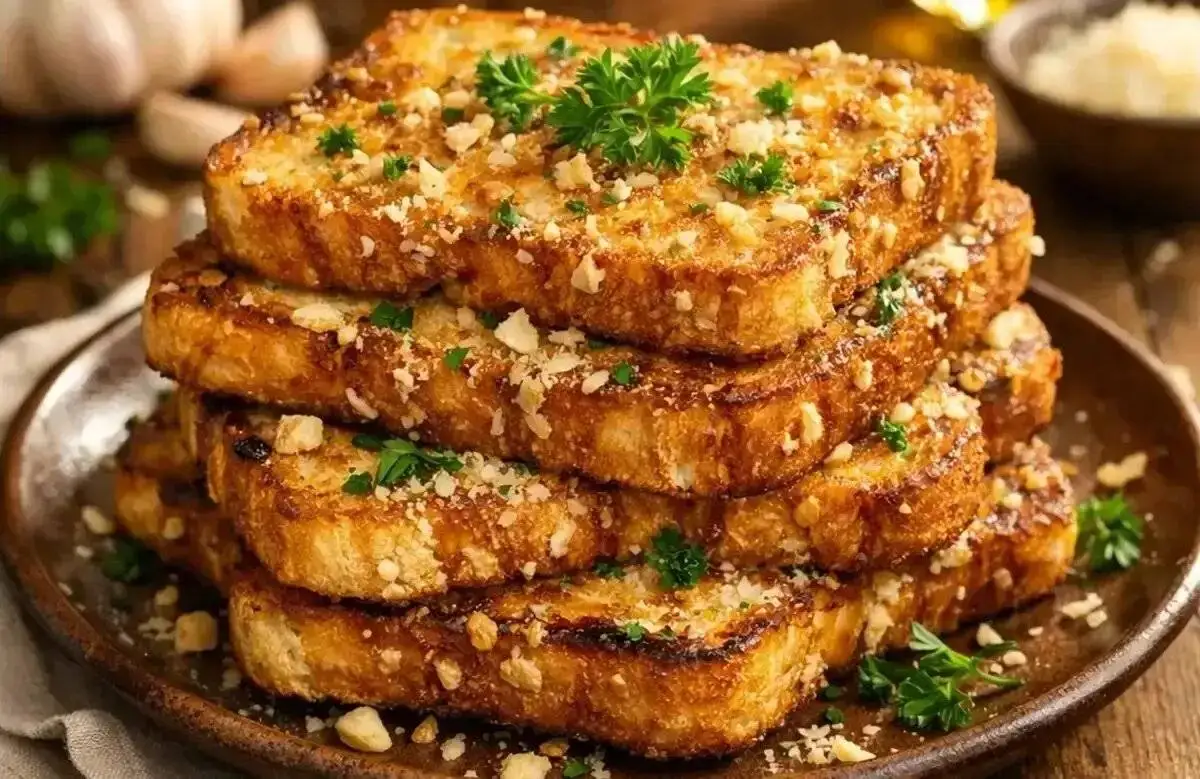 تست فرانسوی خوشمزه با عطر سیر و پنیر پارمسان