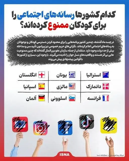 کدام کشورها رسانه های اجتماعی را برای کودکان ممنوع کرده اند؟