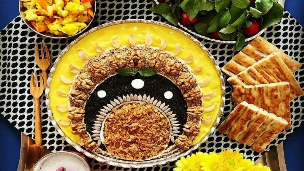 حلیم بادمجان مجلسی خوشمزه با برنج و گوشت