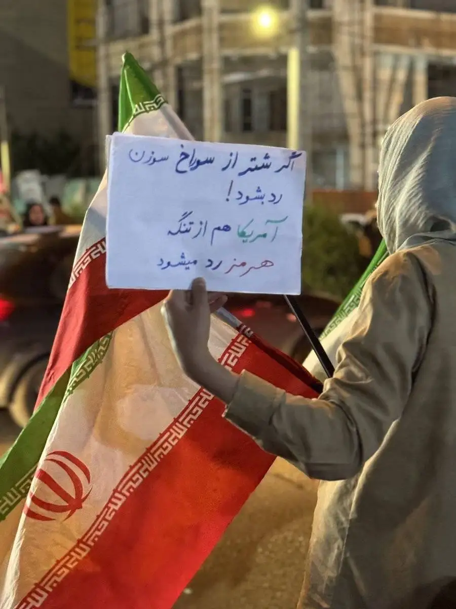 عکس - دست نوشته بامزه و طعنه آمیز زن جوان در تجمعات شبانه: اگر شتر...
