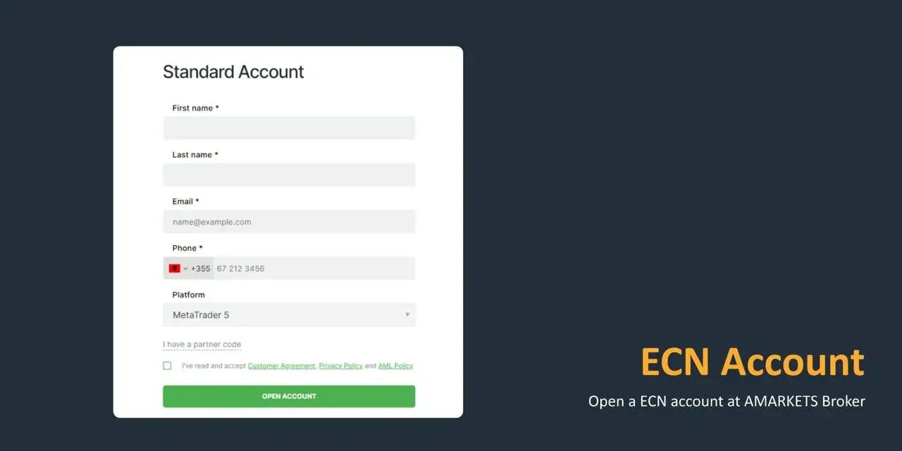 معرفی کامل حساب ecn بروکر آمارکتس