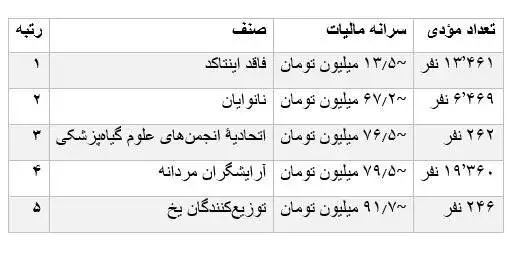 چه افرادی بیشترین مالیات را پرداخت می کنند؟ - کمترین پرداختی مربوط به نانوایان است