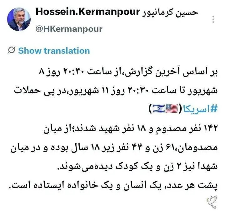 تعداد شهدا و مجروحین حملات اخیر آمریکا به ایران مشخص شد + عکس