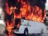 اتوبوس آتش گرفته در دالکی بوشهر خسارت جانی نداشت