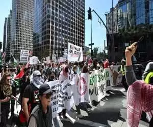 مخالفان اسرائیل پل سانفرانسیسکو در آمریکا را بستند!  -  ویدئو