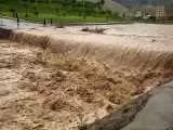 جاری  شدن سیل در رودخانه آسفیچ شهرستان بهاباد + ویدیو