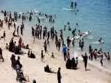 (فیلم) حال خوب فلسطینی های آواره در ساحل دریا