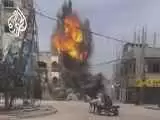 (فیلم) لحظه اصابت موشک به خانه ای در شمال غزه