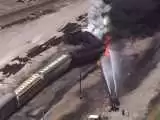آتش سوزیِ مهیب قطار حامل بنزین در آمریکا  -  ویدئو