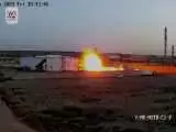 (فیلم) لحظه اصابت پهپاد انتحاری به میدان گازی در سلیمانیه عراق