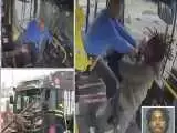 (فیلم) درگیری مسافری با راننده اتوبوس منجر به تصادف شد