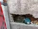 (فیلم) زنی گرفتار میان دیوار بعد از چهار روز نجات یافت