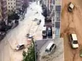 (فیلم) سیل و آب گرفتگی در خیابان های آنکارا