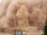 لحظه جالب ورود طوفان شن به شهر بردسکن  -  ویدئو