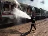ویدیو  -  نخستین تصاویر از آتش سوزی در قطار هشتگرد - تهران