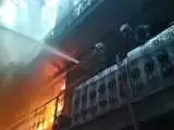 (فیلم) آتش سوزی در یک انبار بزرگ در تهران