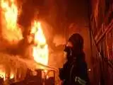 ویدیو  -  نخستین تصاویر از آتش سوزی در یک انبار بزرگ در تهران