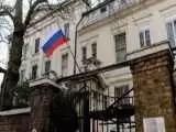 پرچم سفارت روسیه در تهران به حالت نیمه افراشته درآمد