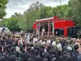 (فیلم) تشییع پیکر رئیس جمهور شهید و همراهان به سمت مسجد جمکران