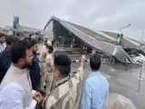 (فیلم) ریزش سقف فرودگاه دهلی بر اثر بارش شدید باران