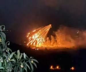 ویدیو  -  بمباران جنوب لبنان توسط اشغالگران شهرک با گلوله های فسفر