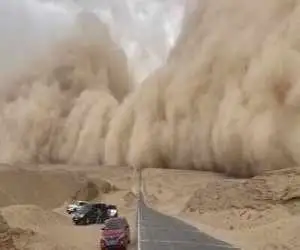طوفان شن ترسناک در شهر سلوم مصر