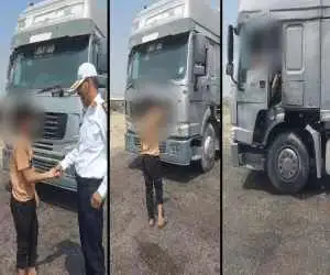 ویدیو  -  نوجوان 17 ساله پشت فرمان کامیون!