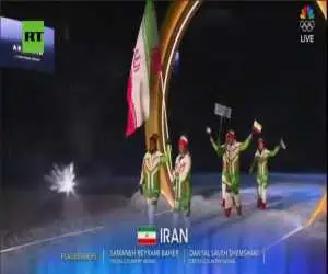 لحظه رژه کاروان ایران در المپیک زمستانی 2026 + ویدئو  -   اهتزاز پرچم ایران در میلان
