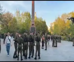 ویدیو  -   تمرین رژه روز پیروزی توسط سربازان روسی