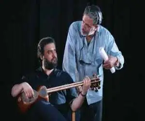 مهدی سلوکی در نقش نوازنده چیره دست تار - پایان فیلمبرداری (هزارمین شب) در ابرکوه