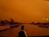 تصاویر  -  آسمان عراق به رنگ سرخ درآمد