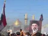 تصویر رهبر انقلاب در دستان عزاداران  طویریج کربلا