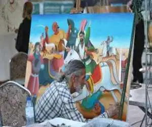 نمایش پرده نگاری و خوشنویسی عاشورایی در (خیمه هنر)