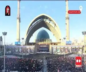 لحظه ورود پیکر مطهر آقای شهید ایران برای قرار گرفتن در محل وداع مردمی + ویدیو