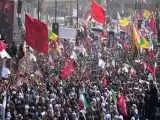 حضور مرجع تقلید شیعیان کربلا در مراسم تشییع پیکر رهبر شهید انقلاب + ویدیو