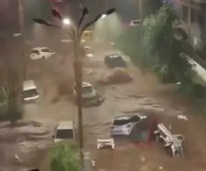 ویدیو  -  سرگردانی خودروها در سیل ویرانگر شمال شرقی چین