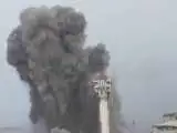 ویدیو  -  لحظه اصابت پرتابه به برج مراقبت دریایی چابهار صبح امروز
