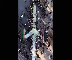 ویدئویی جالب از برپایی یک سفره به شکل موشک بالستیک ایرانی  -  ویدئو