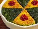 درست کردن کوکو سبزی و سیب زمینی دو رنگ برای 6 نفر + آموزش تصویری