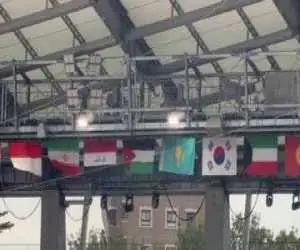 ویدیو  -  لحظه بالا رفتن پرچم بازی های آسیایی ناگویا