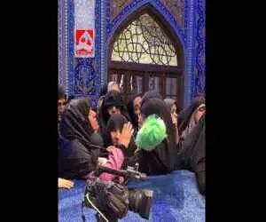 فریاد و بی تابی های خانم بر سر مزار رهبر شهید ایران  -  ویدئو